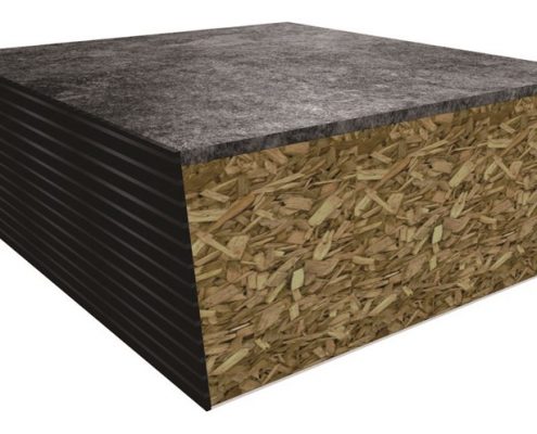 Viðarplata með gráyrjóttu HPL 577 stærð 600 x 600 x 40 mm